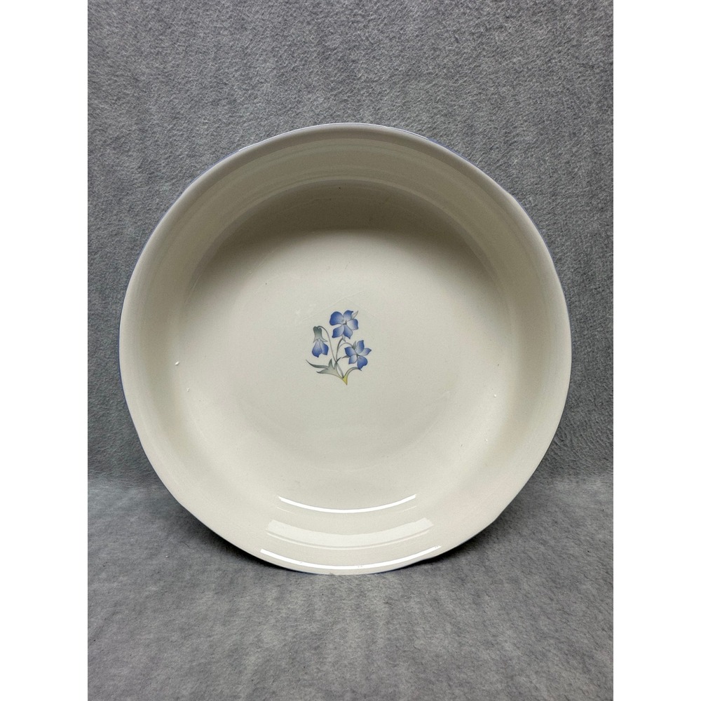 Villeroy Boch Riviera Shallow Round Bowl 10.25 Ivory Blue Vitro-Porcelaine